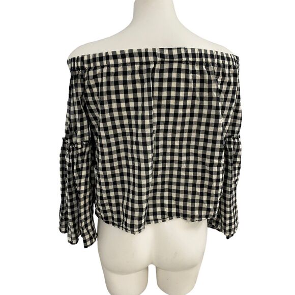 Who What Wear Top Womens Medium Gingham Summer Country Picnic Farm Ranch BBQ - Picture 3 of 14